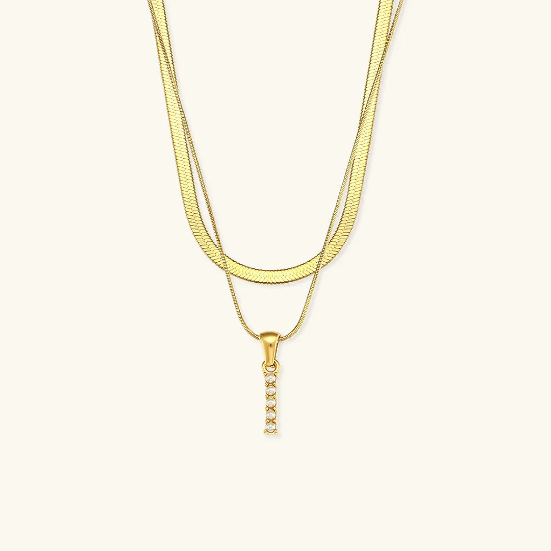 [Raffine]Fiona Layered Gold Initial Letter Necklace