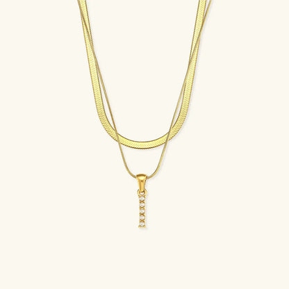 [Raffine]Fiona Layered Gold Initial Letter Necklace