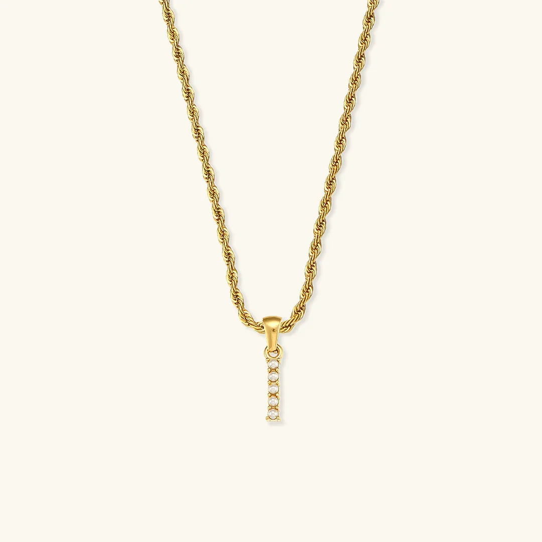 [Raffine]Elodie Initial Letter Pearl Necklace
