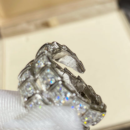 [Raffine]ANILLO DOBLE SERPENTI PLATA CON PAVÉ DE DIAMANTES