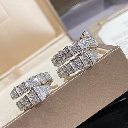 [Raffine]ANILLO DOBLE SERPENTI PLATA CON PAVÉ DE DIAMANTES