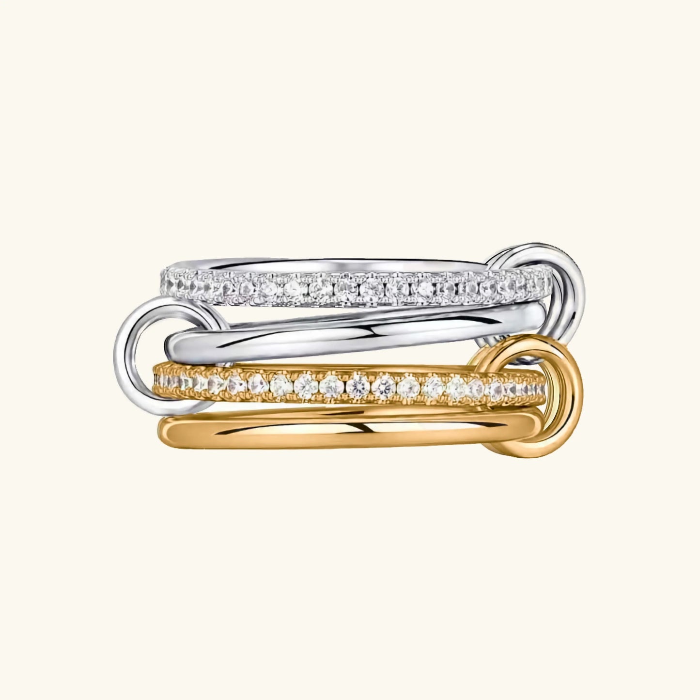 [Raffine]Ivy Stacked Diamond Ring