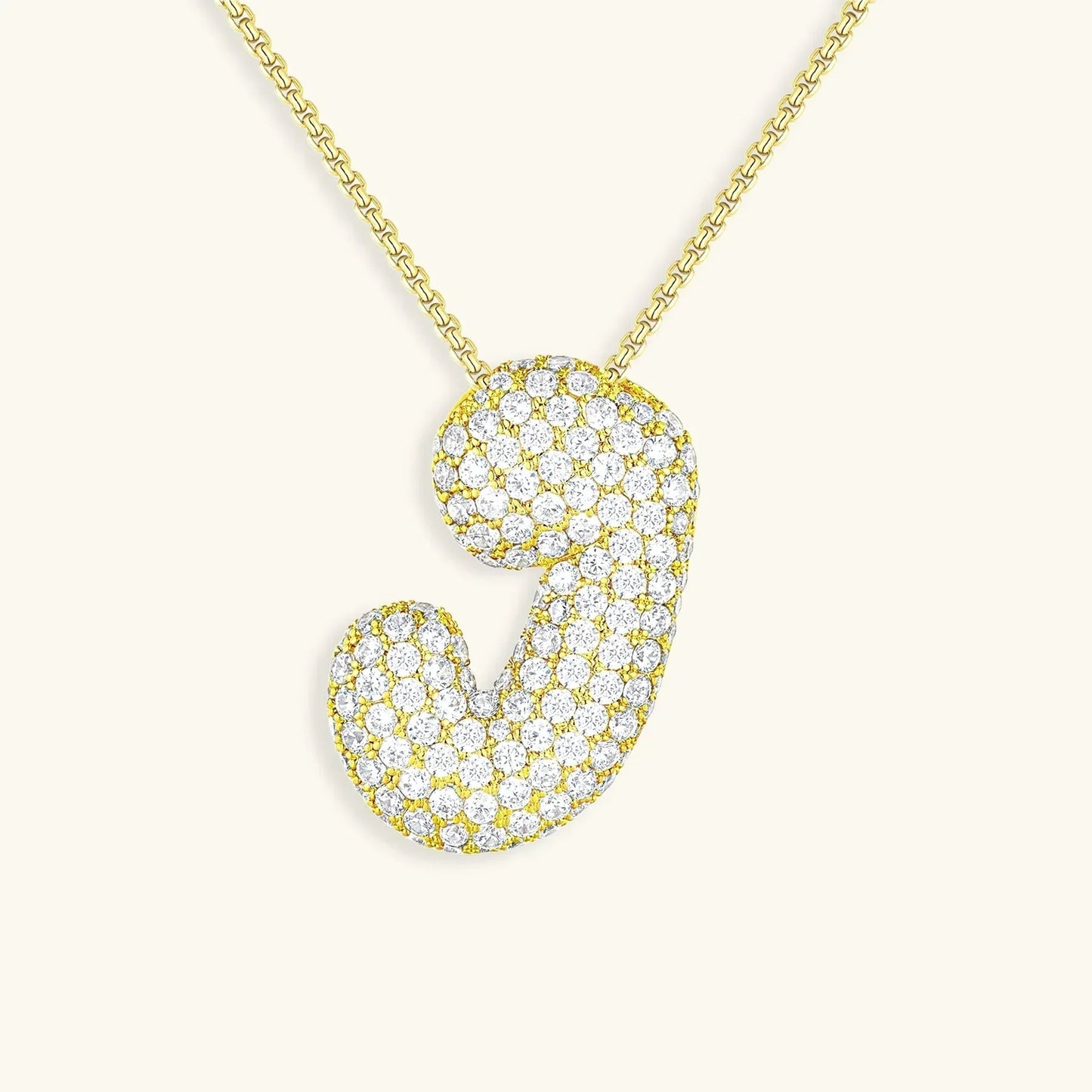 [Raffine]Bubble Initial Diamond Necklace