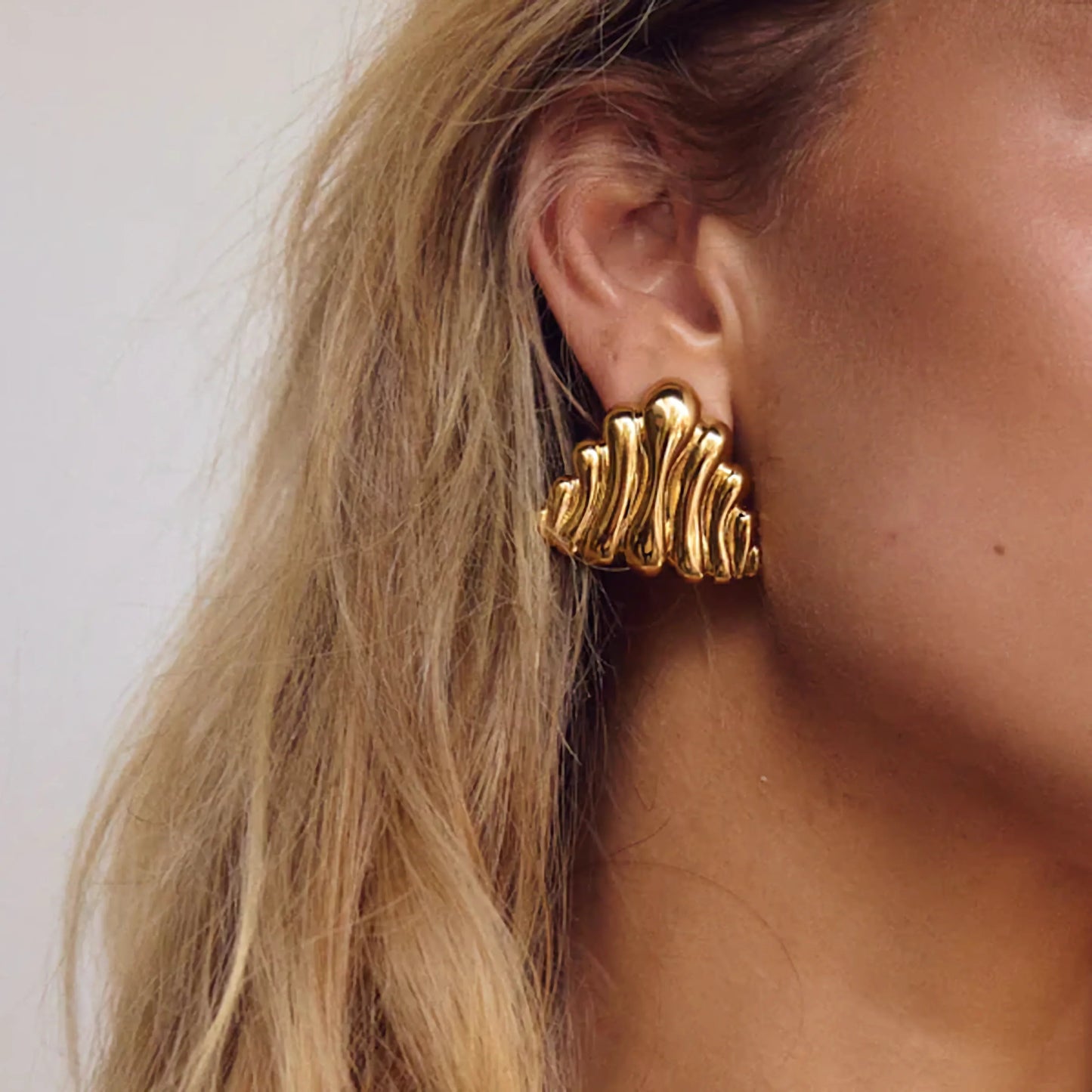 [Raffine]Nora Ripple Gold Earrings