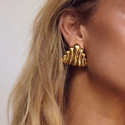 [Raffine]Nora Ripple Gold Earrings