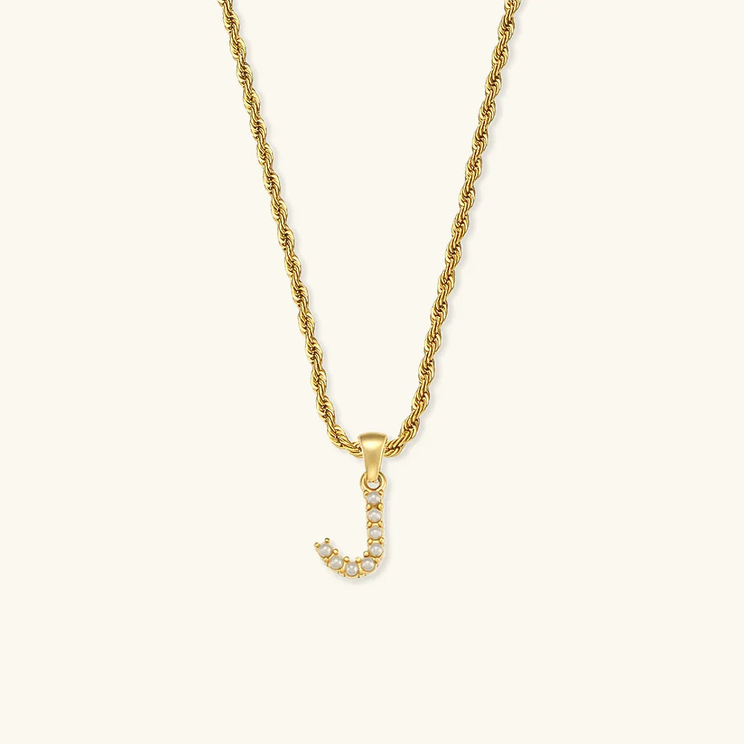[Raffine]Elodie Initial Letter Pearl Necklace