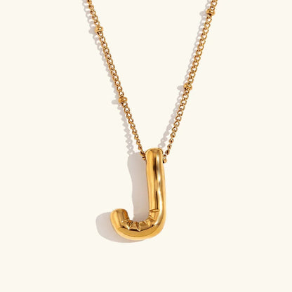 [Raffine]Balloon Gold Initial Necklace