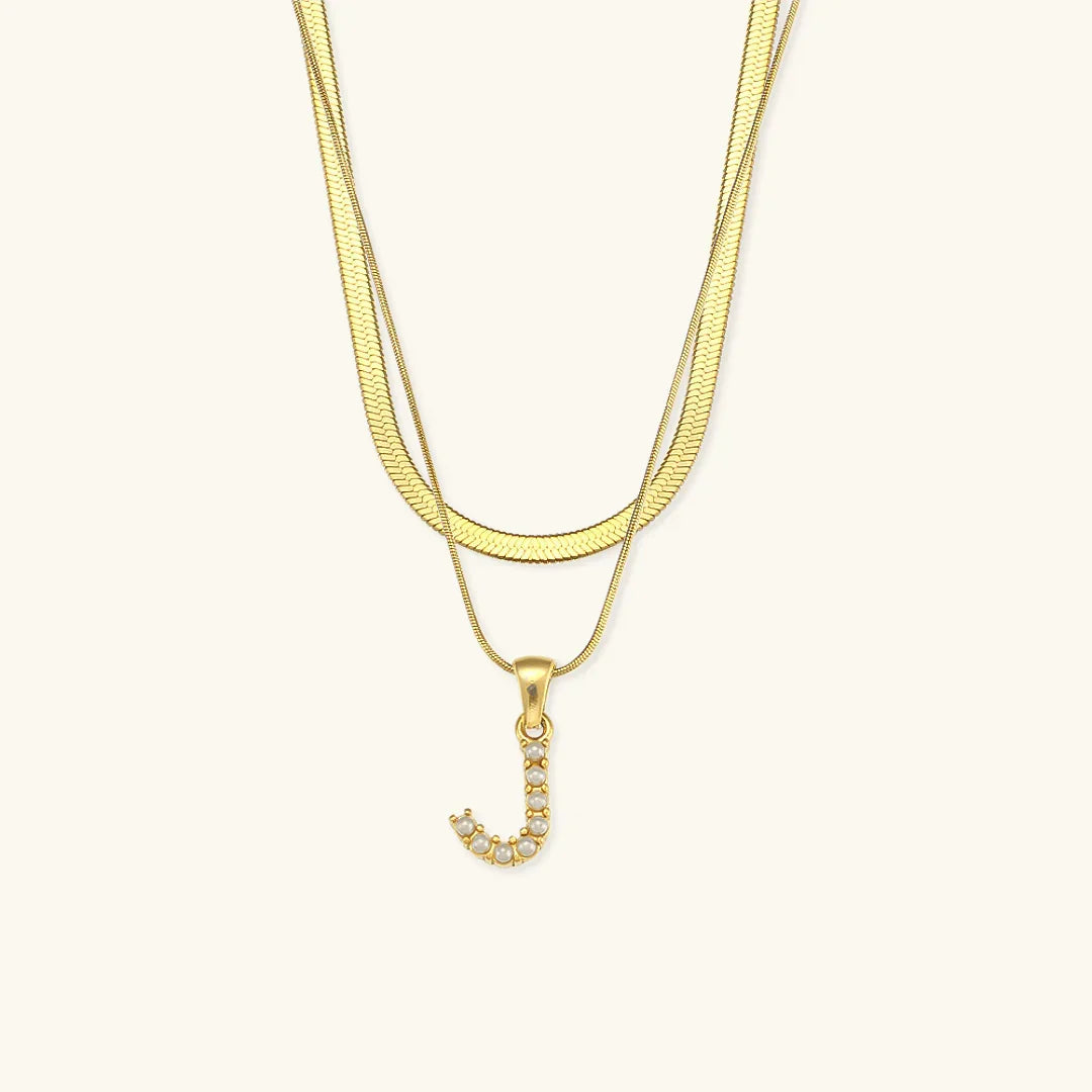 [Raffine]Fiona Layered Gold Initial Letter Necklace