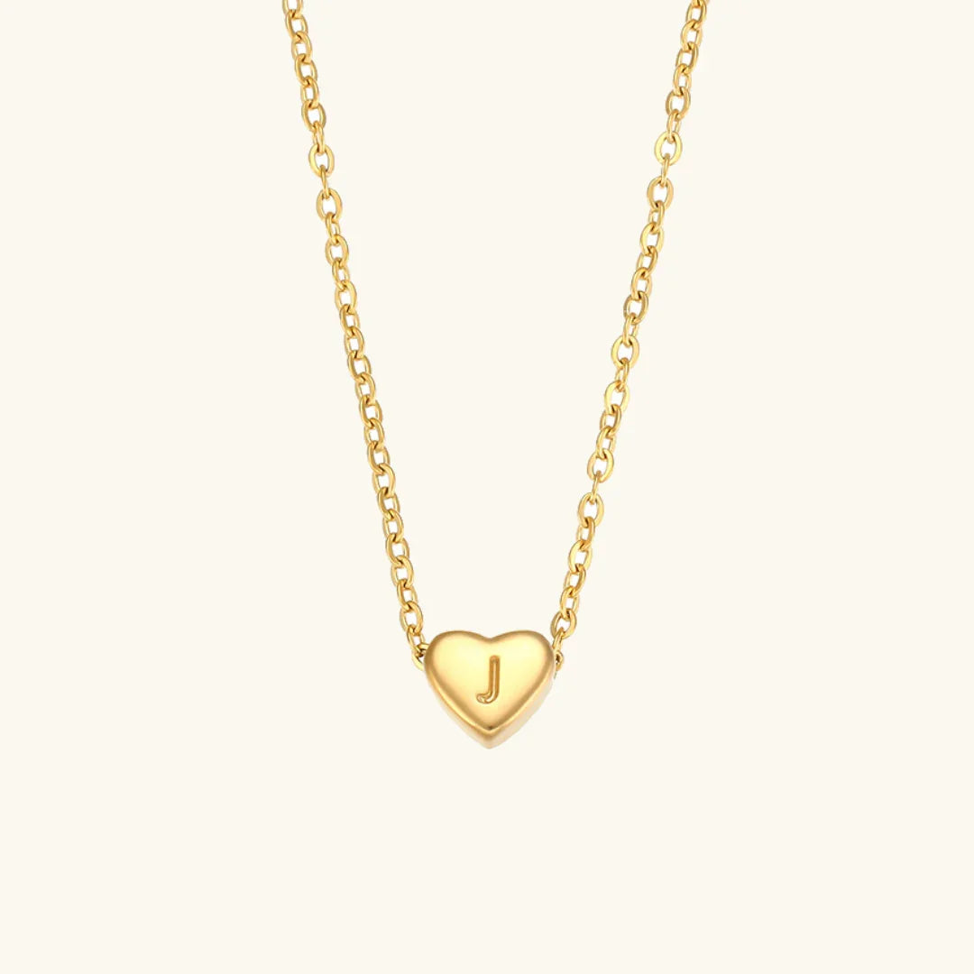 [Raffine]Heart Initial Gold Necklace