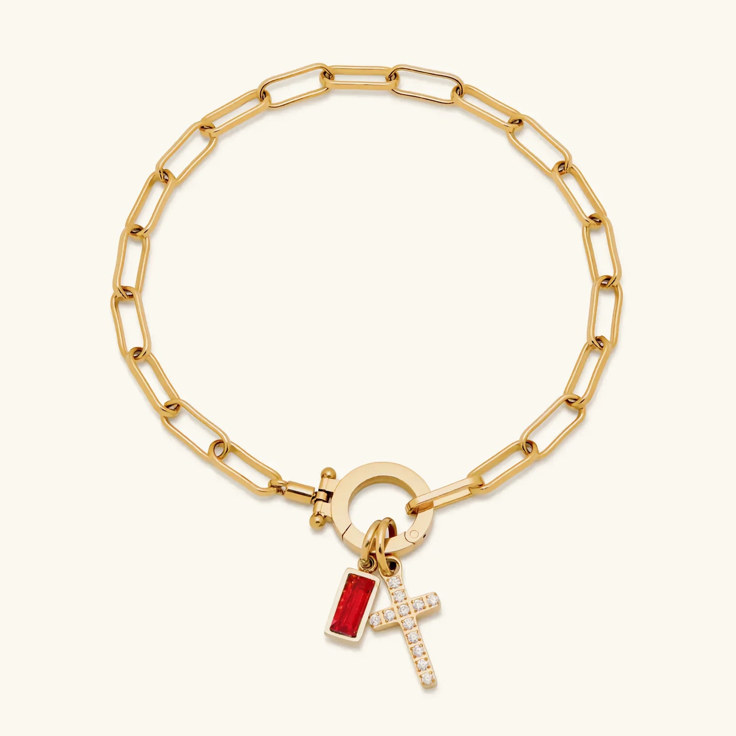 [Raffine]Annabella Birthstone Cross Bracelet