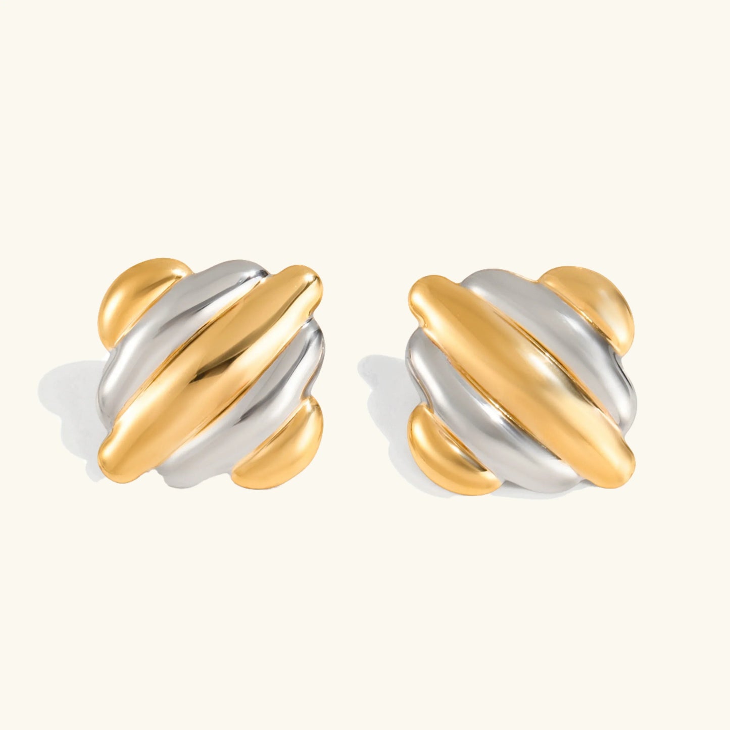 [Raffine]Maxine Rippled Gold Earrings