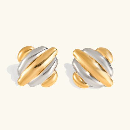 [Raffine]Maxine Rippled Gold Earrings