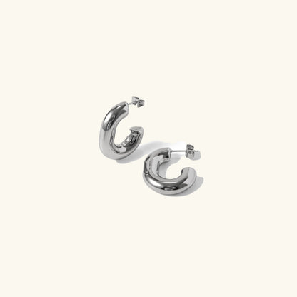 [Raffine]Alera Silver Hoops