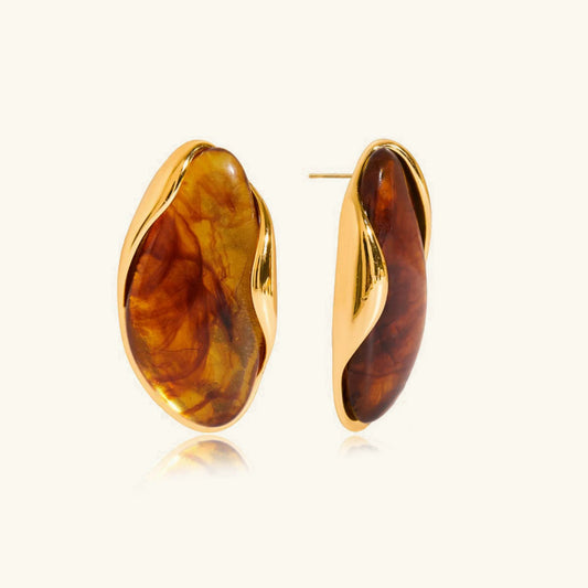 [Raffine]Amelise Polished Gemstone Earrings