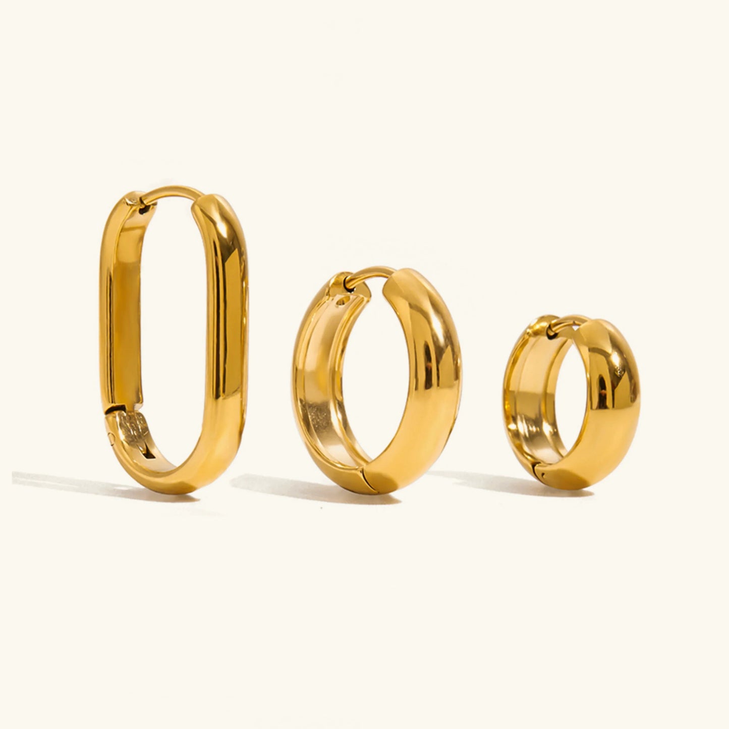 [Raffine]Clarabelle Staple Gold Hoops Bundle