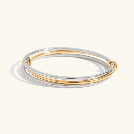 [Raffine]Romina Two Tone Stacked Bracelet