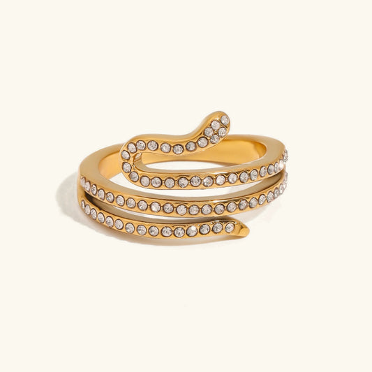 [Raffine]Serpentina Layered Diamond Ring