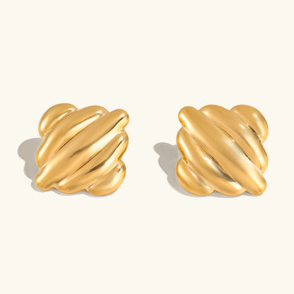 [Raffine]Maxine Rippled Gold Earrings