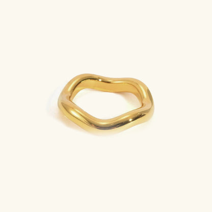 [Raffine]Lunaria Gold Wave Ring