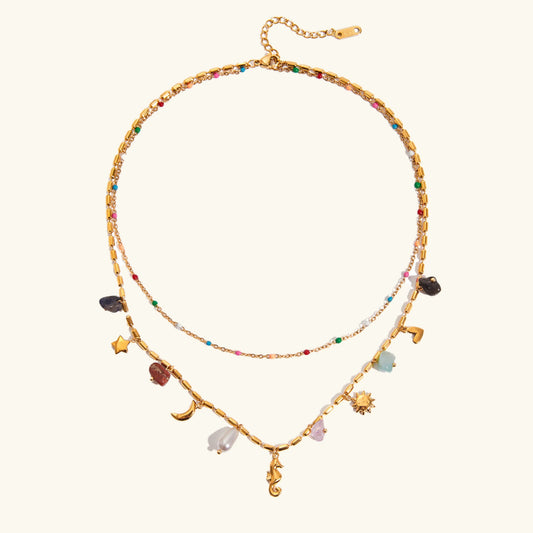 [Raffine]Cambria Coastal Charm Layered Necklace