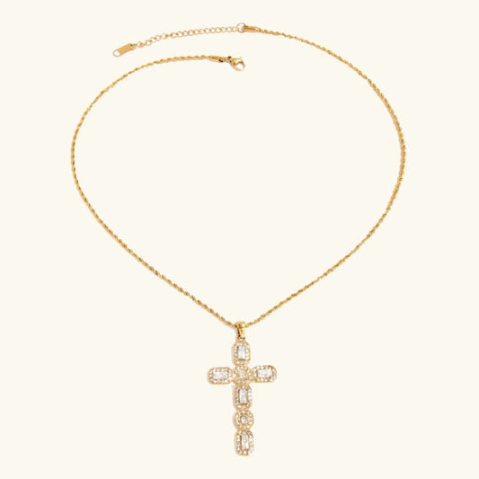 [Raffine]Evangelina Diamond Cross Necklace