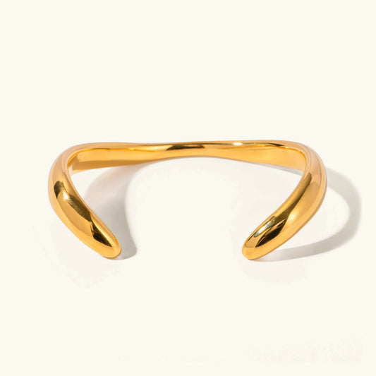 [Raffine]Audrina Contemporary Gold Bangle