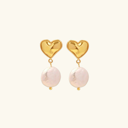 [Raffine]Blanche Freshwater Pearl Earrings