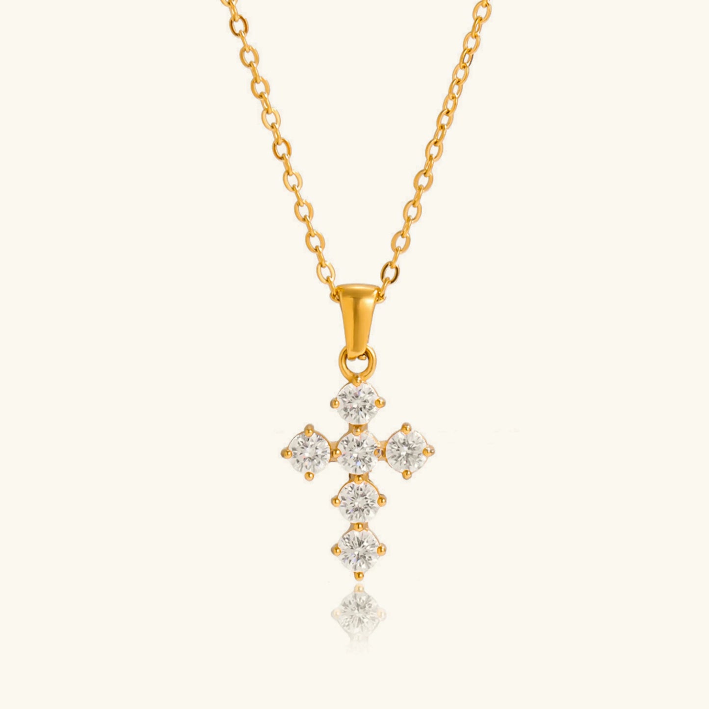 [Raffine]Wynter Diamond Cross Necklace