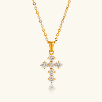 [Raffine]Wynter Diamond Cross Necklace