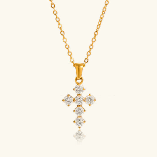 [Raffine]Wynter Diamond Cross Necklace