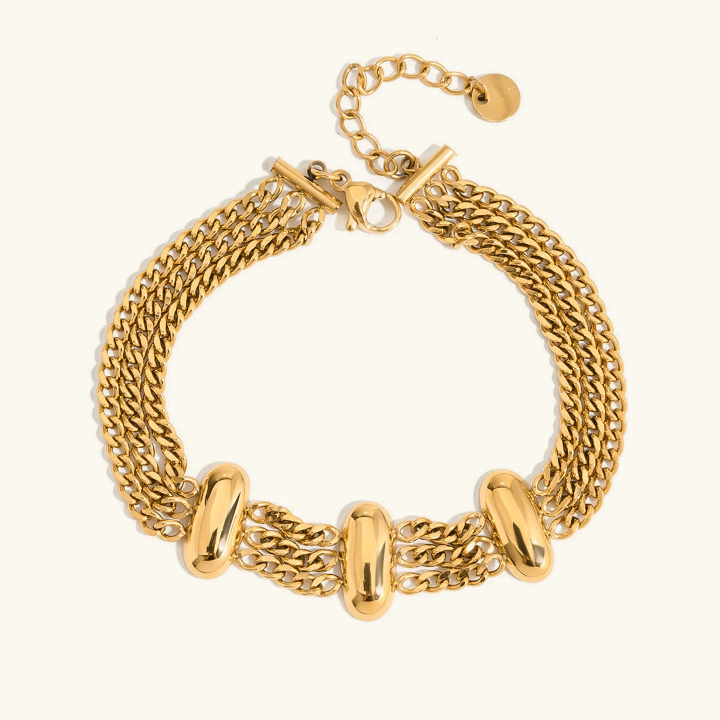 [Raffine]Kathleen Layered Chain Gold Bracelet