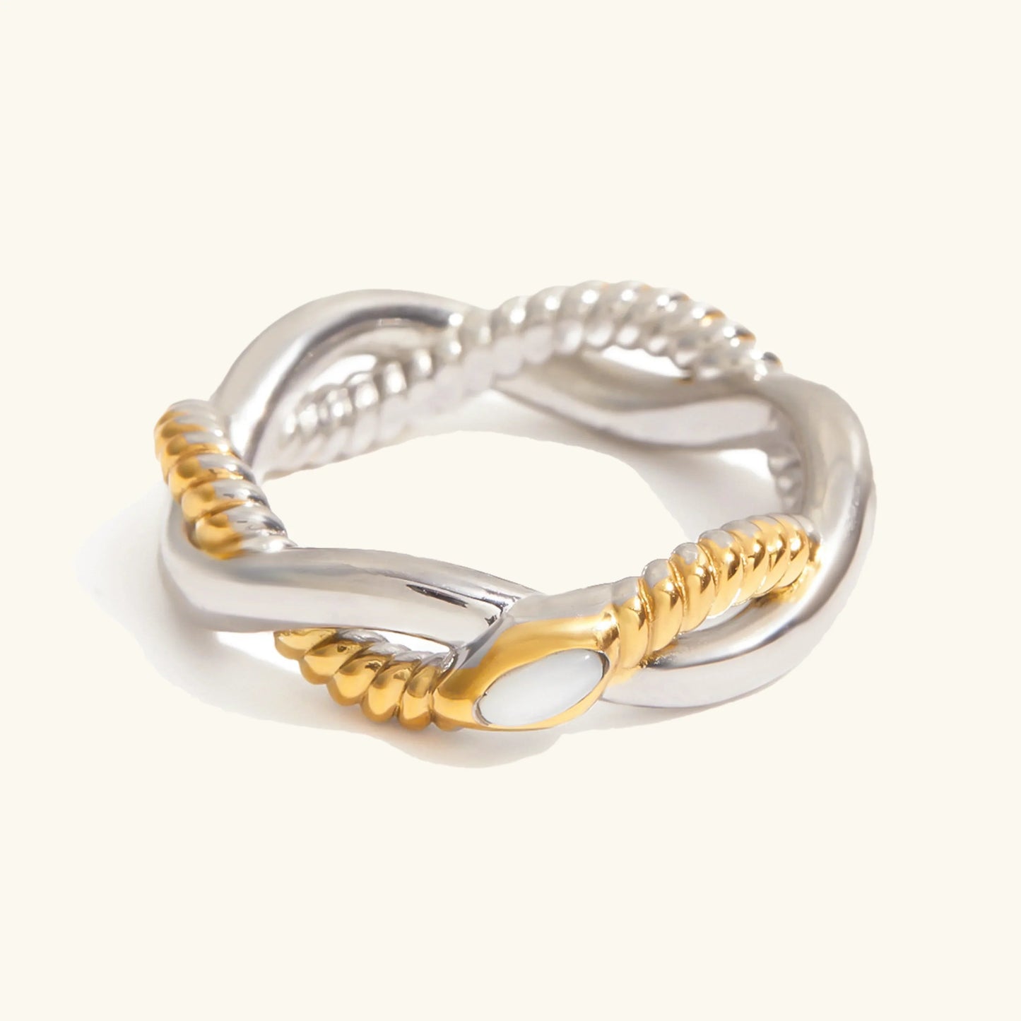 [Raffine]Nerisse Two-Tone Twist Ring