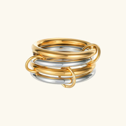 [Raffine]Alexandria Two-Tone Stacked Ring