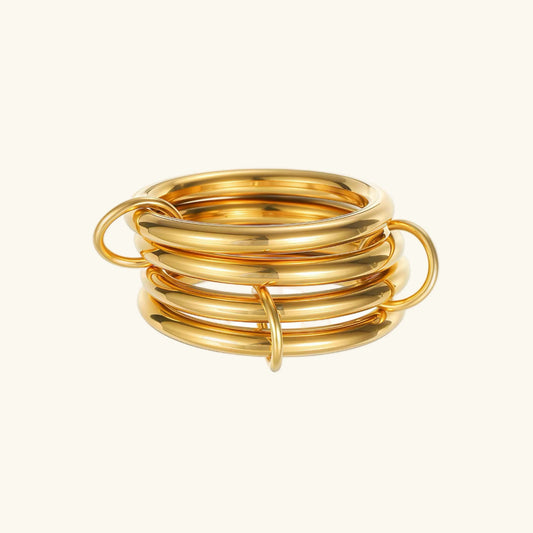[Raffine]Alexandria Two-Tone Stacked Ring