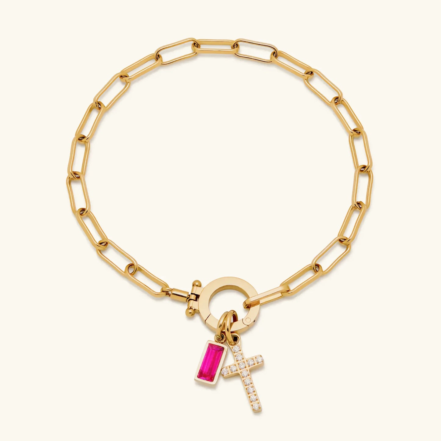 [Raffine]Annabella Birthstone Cross Bracelet