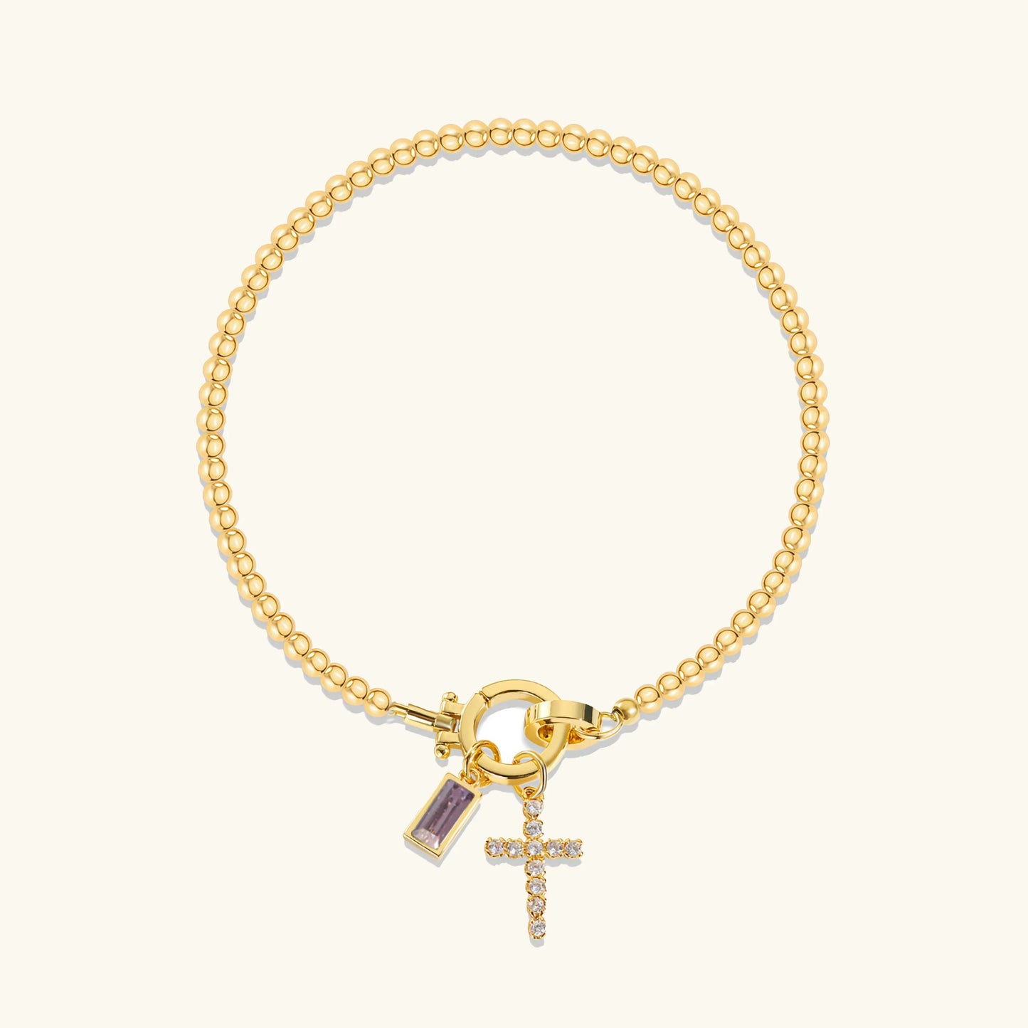 [Raffine]Amalia Birthstone Cross Bracelet