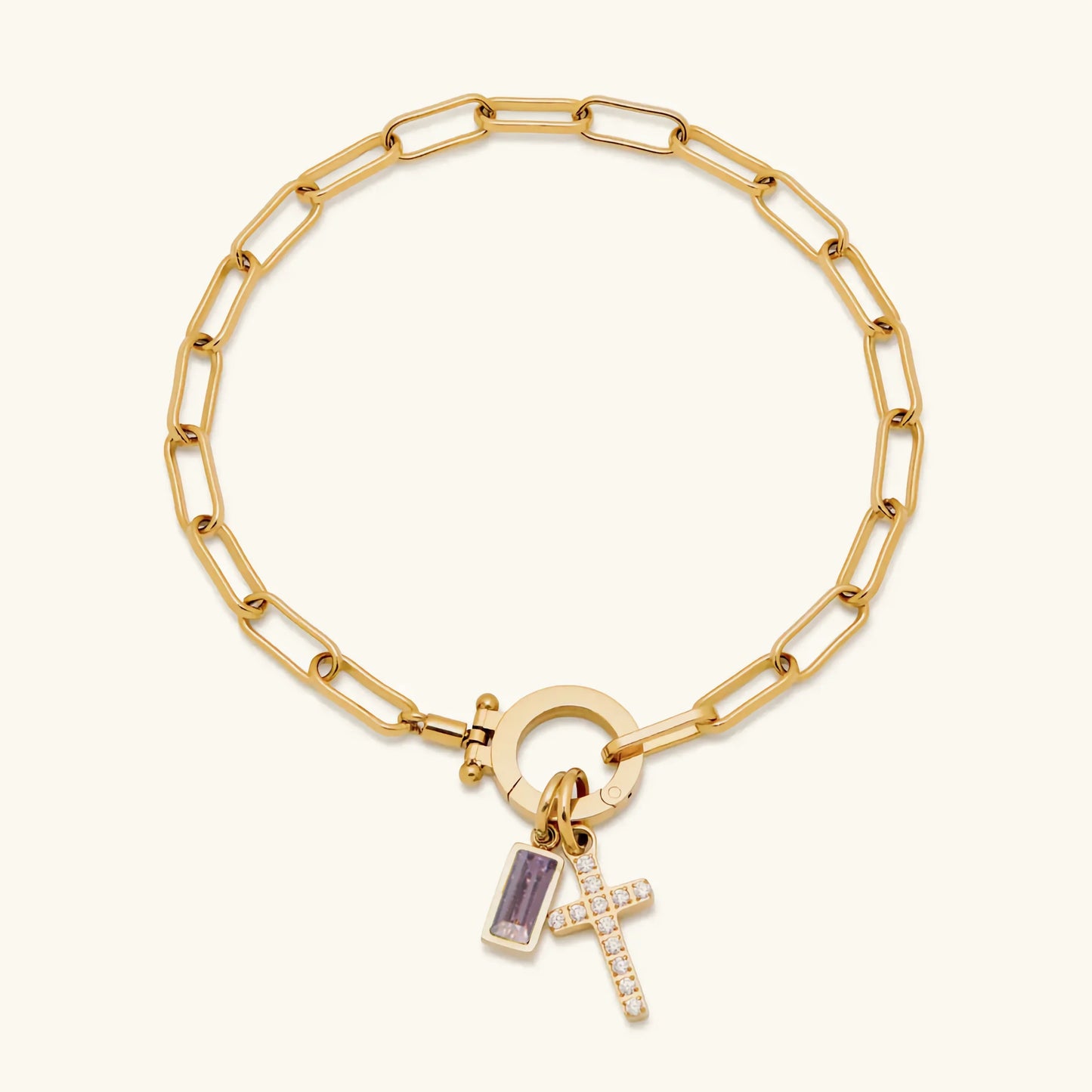 [Raffine]Annabella Birthstone Cross Bracelet