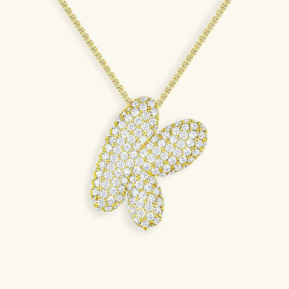 [Raffine]Bubble Initial Diamond Necklace