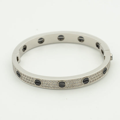 [Raffine]LOVE BRACELET 6.1MM DIAMOND-PAVED CERAMIC