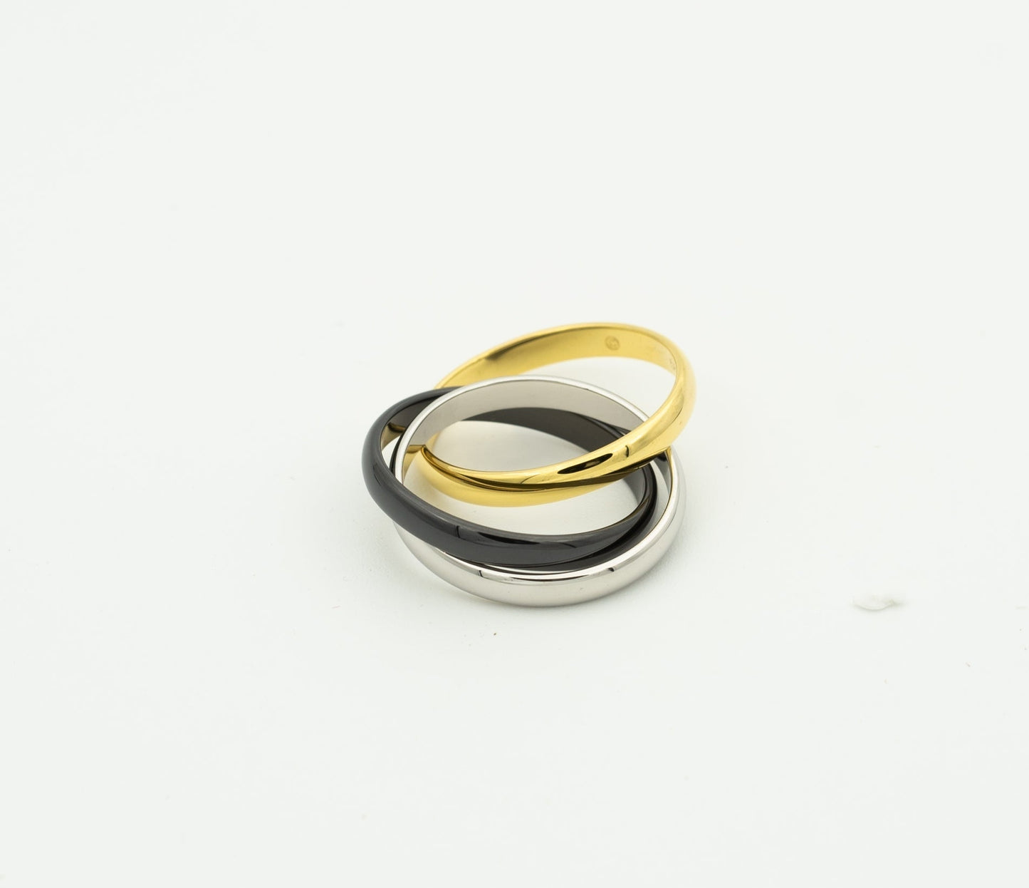[Raffine] ANILLO TRINITY ORO NEGRO PLATA