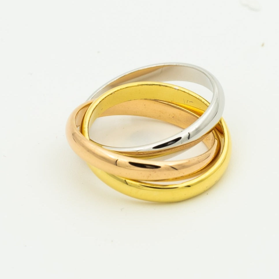 [Raffine] ANILLO TRINITY ORO ORO ROSA PLATA 