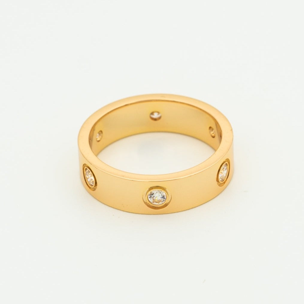 [Raffine]LOVE RING 5.5MM 6 DIAMONDS PINK GOLD
