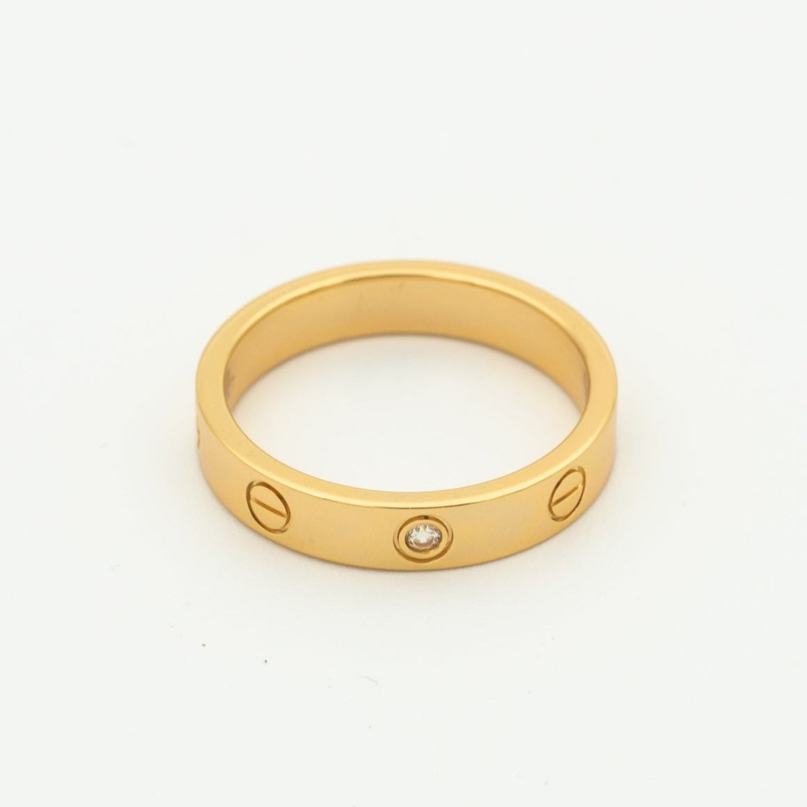 [Raffine]LOVE RING 4MM 1 DIAMOND PINK GOLD