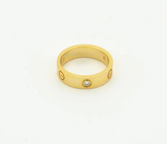 [Raffine]LOVE RING 4MM 1 DIAMOND GOLD