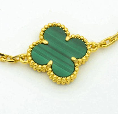 [Raffine]CLOVER  5 MOTIF MALACHITE DIAMOND BRACELET