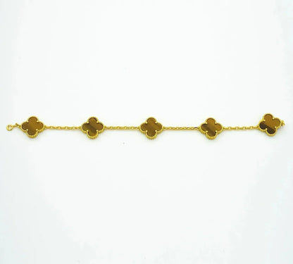 [Raffine] CLOVER 5 MOTIFS TIGER EYE ARMBAND KOLLEKTION