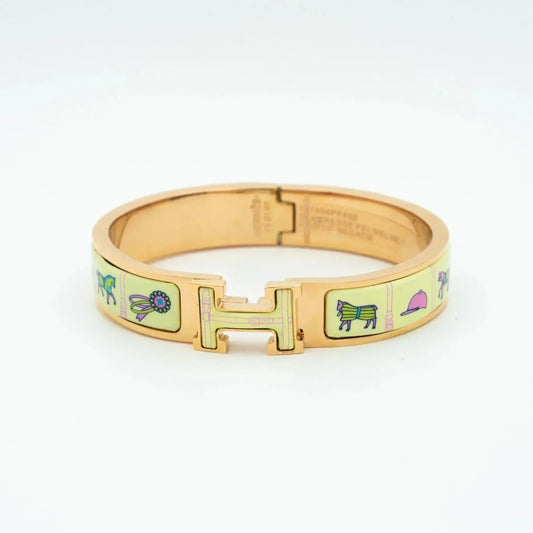 [Raffine]H PINK GOLD BRACELET CREAM CERAMIC
