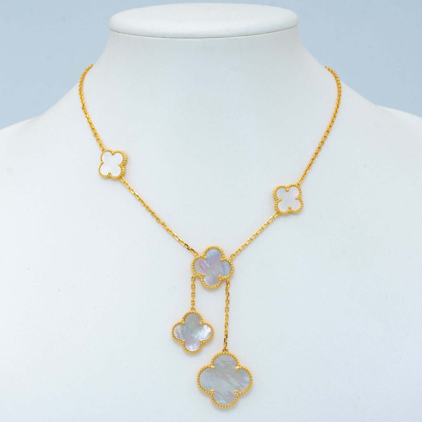 [Raffine]COLLAR DE NÁCAR CON TRÉBOL, 6 MOTIVOS