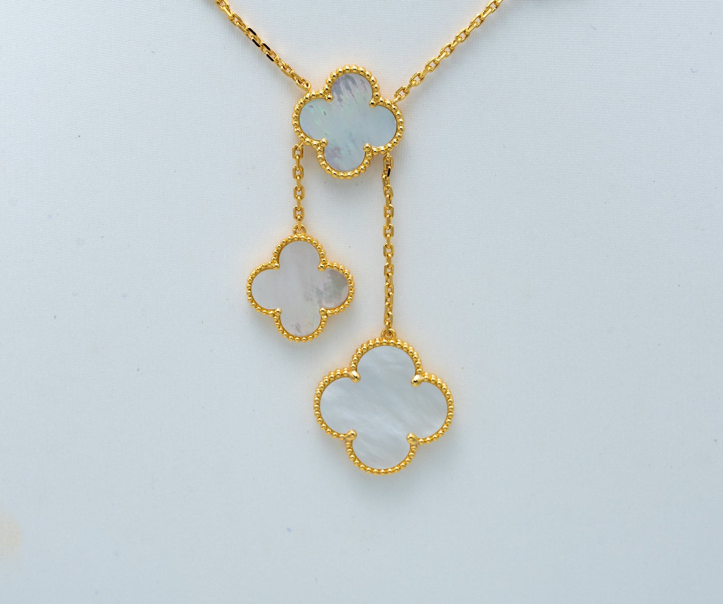 [Raffine]COLLAR DE NÁCAR CON TRÉBOL, 6 MOTIVOS
