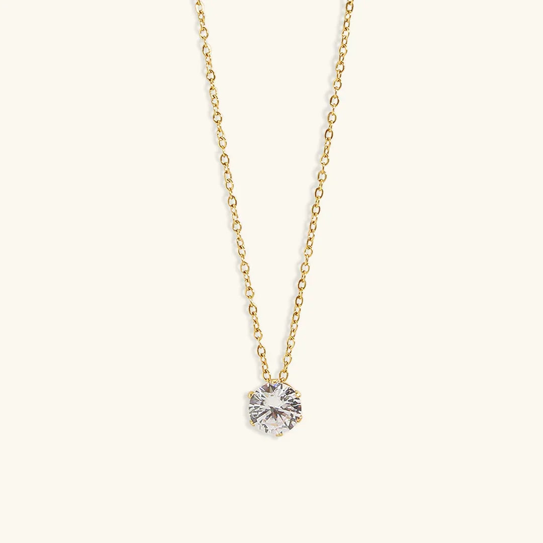 [Raffine]Kyla Solitaire Gold Necklace